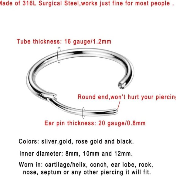 Chic Surgical Steel Endless Hoop Earrings - Perfect Gift for Any Occasion - Picture 2 of 7